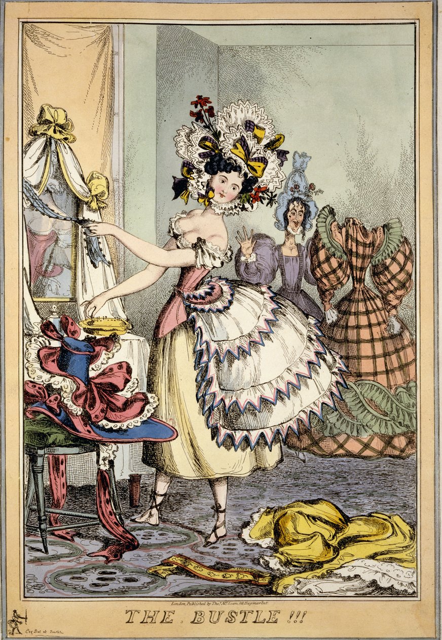 The Bustle !!!, pub. Thos. McLean, Londres (gravura colorida à mão) de English School