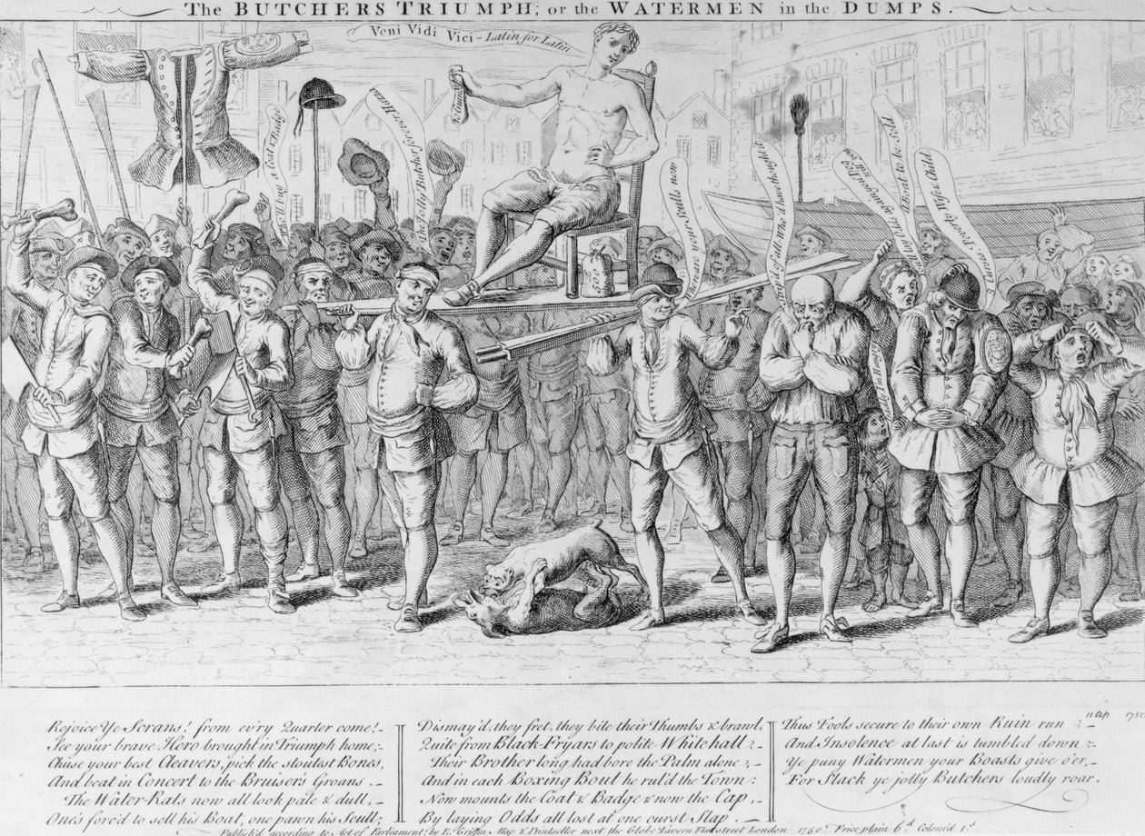Os açougueiros triunfam, ou Waterman nos lixões, 1750 de English School