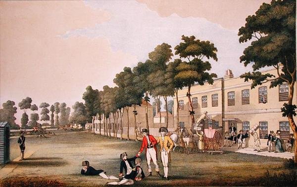 The Cadet Barracks in the Arsenal, Londres (cor litho) de English School
