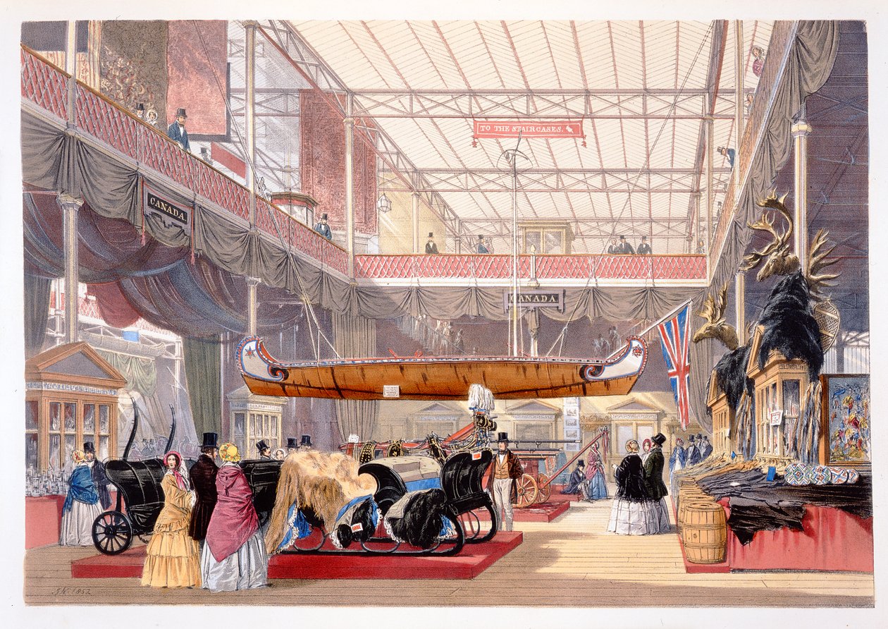 O salão canadense de Dickinsons Comprehensive Pictures da Grande Exposição de 1851 ..., publicado por Dickinson Brothers, 1854 de English School