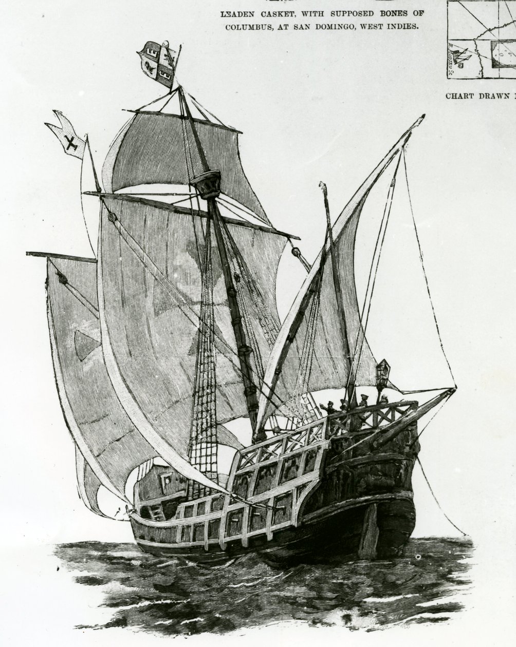 A caravela &39;Santa Maria&39; (gravura) de English School