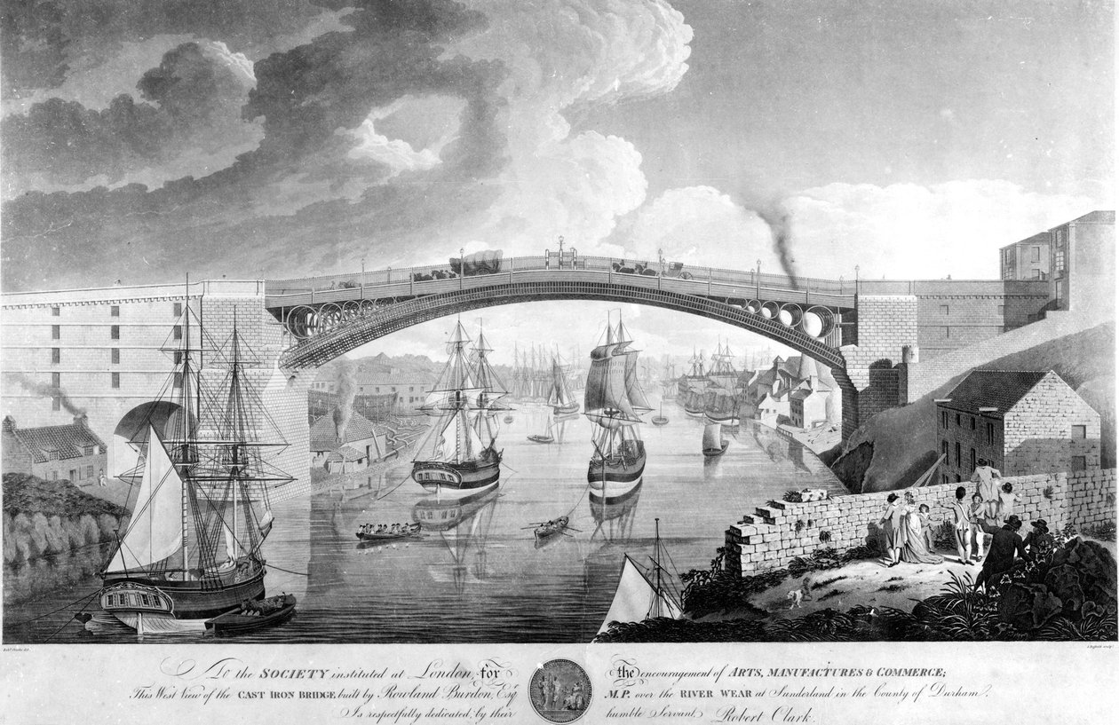 A ponte do ferro fundido, 1796-1798 de English School