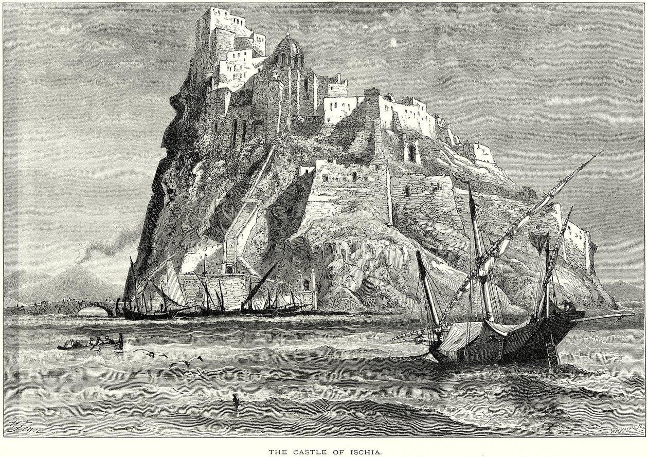 O Castelo de Ischia (gravura) de English School