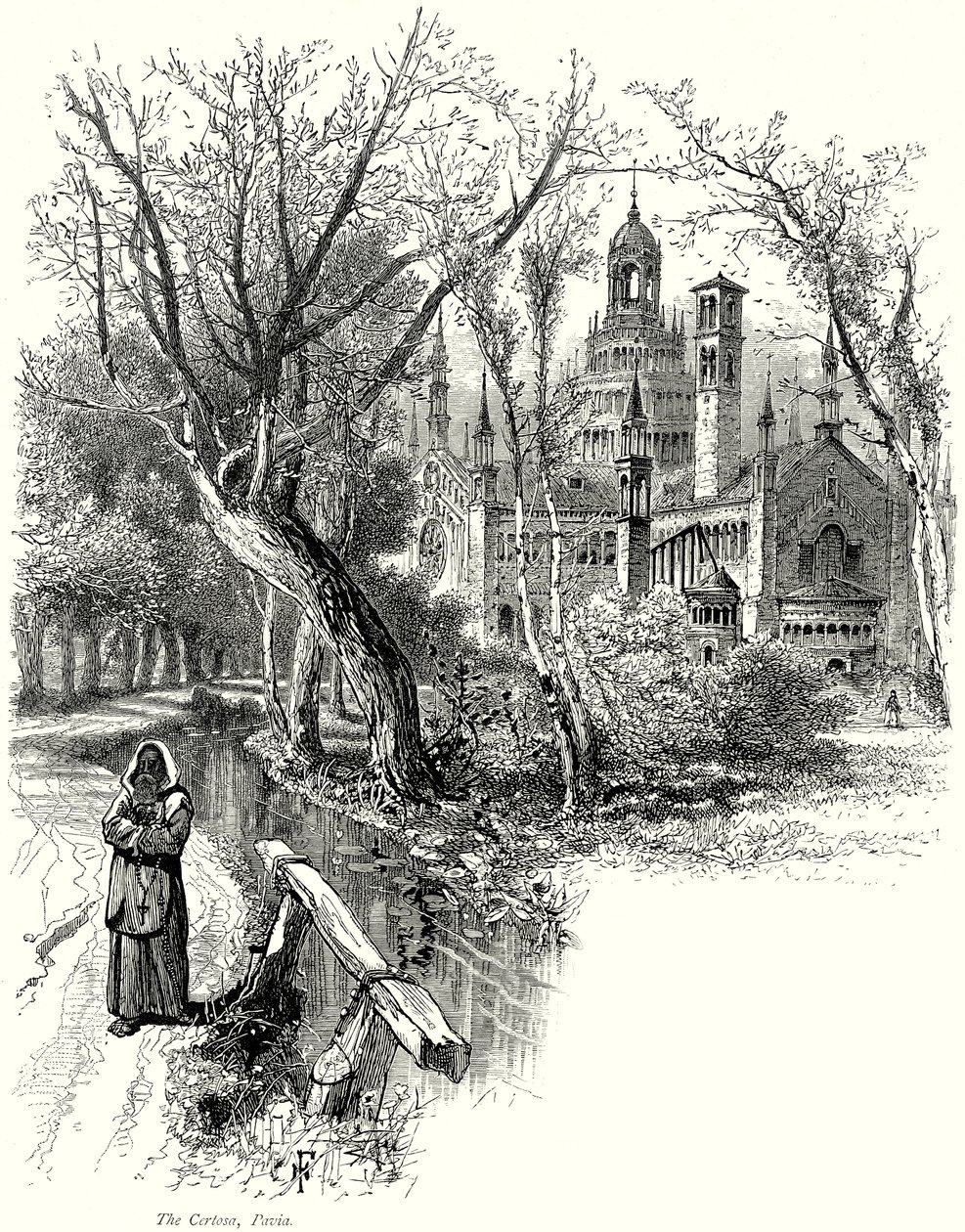 A Certosa, Pavia (gravura) de English School