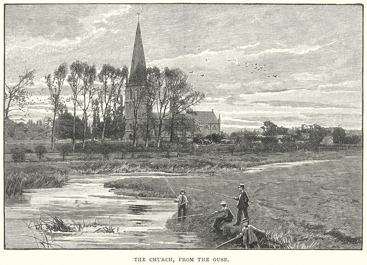 A Igreja, vista do Ouse (gravura) de English School