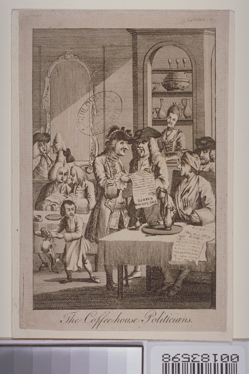 Os políticos da cafeteria, 1772 de English School