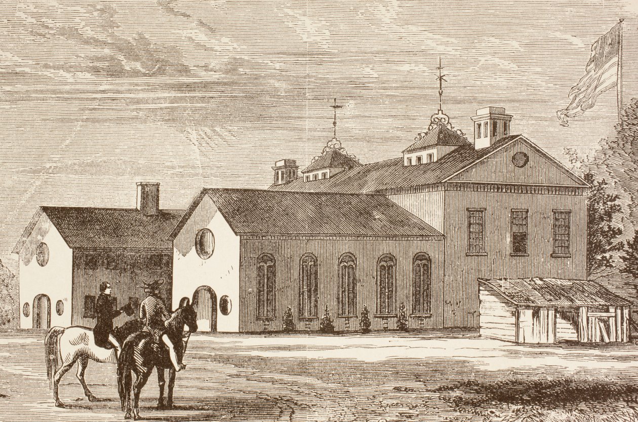 The College of William and Mary, Williamsburg, Virgínia (litografia) de English School