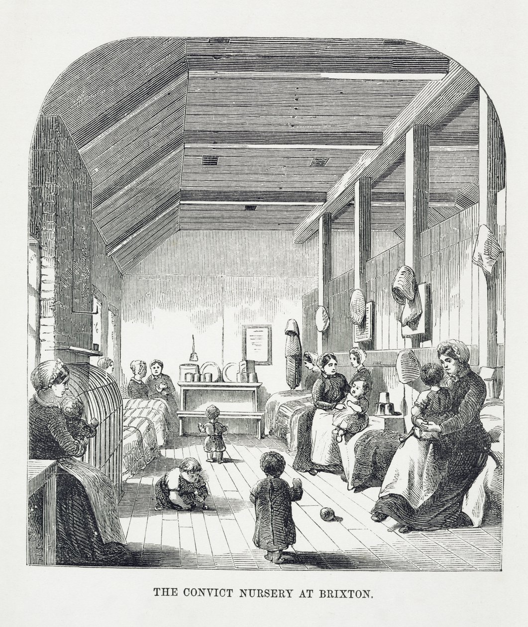 The Nursery Convict em Brixton, de The Criminal Prison de Londres e cenas de vida na prisão por Henry Mayhew (1812-1887) e John Binny, 1862 de English School
