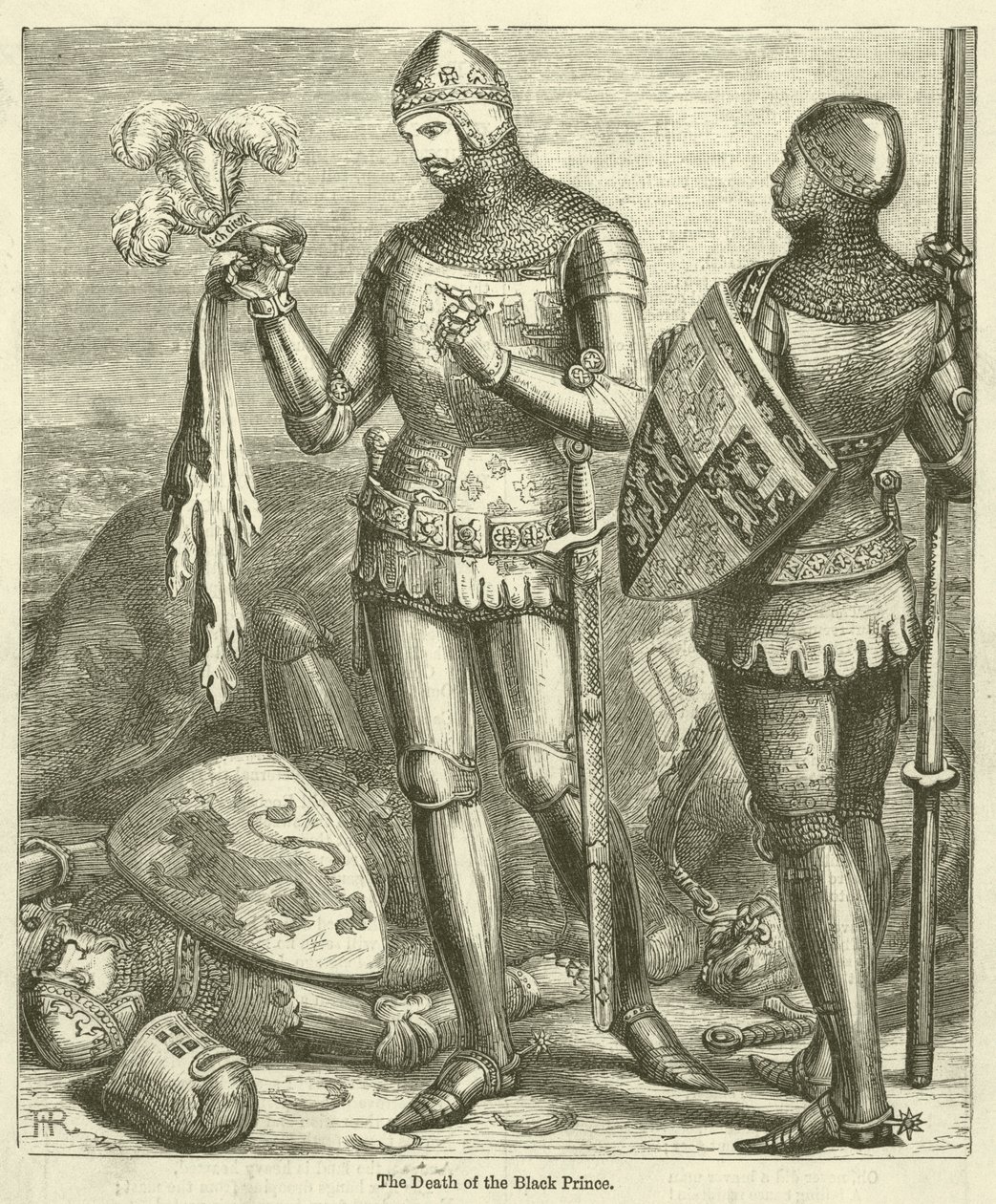 A Morte do Príncipe Negro (gravura) de English School