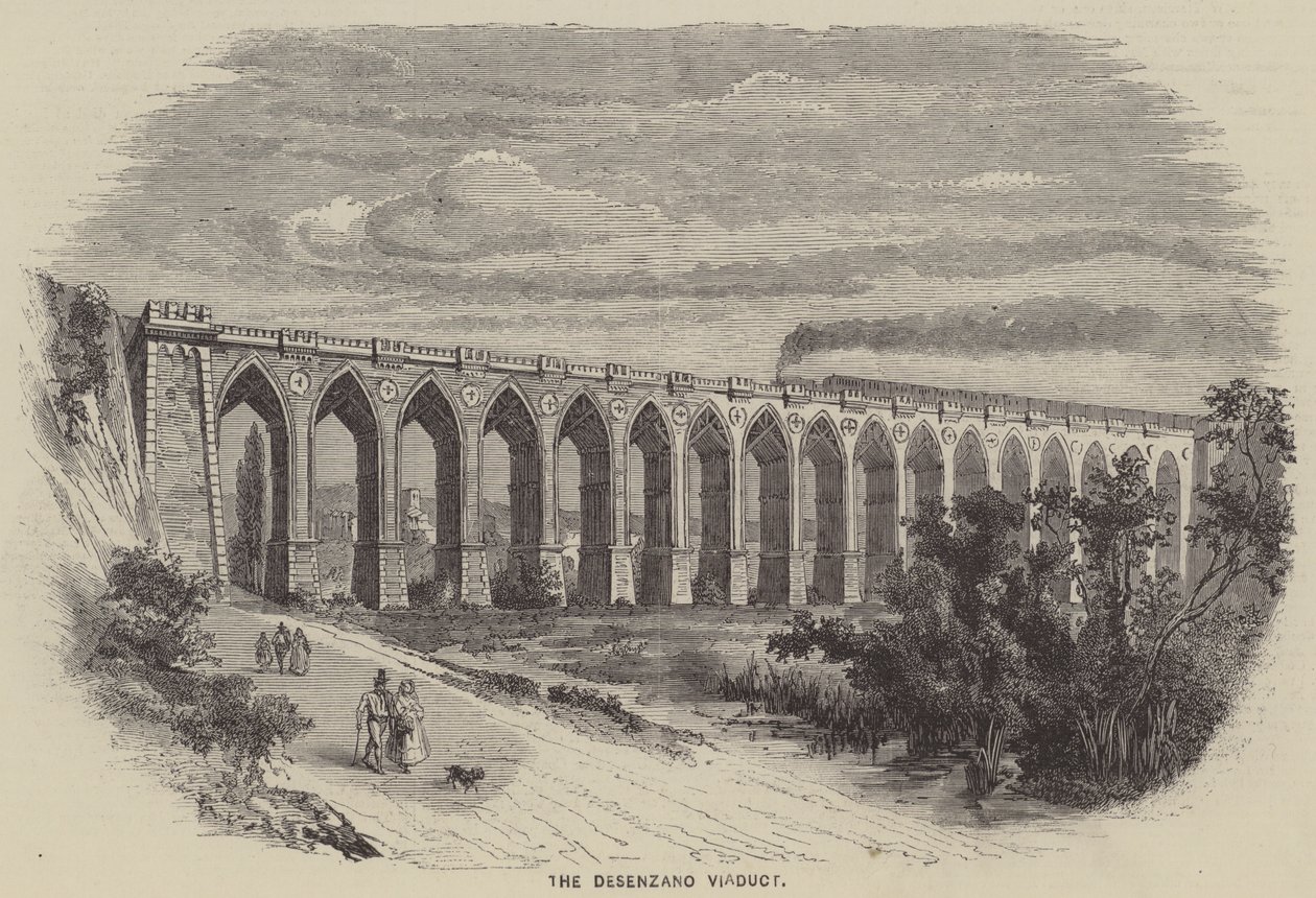 O Viaduto de Desenzano (gravura) de English School