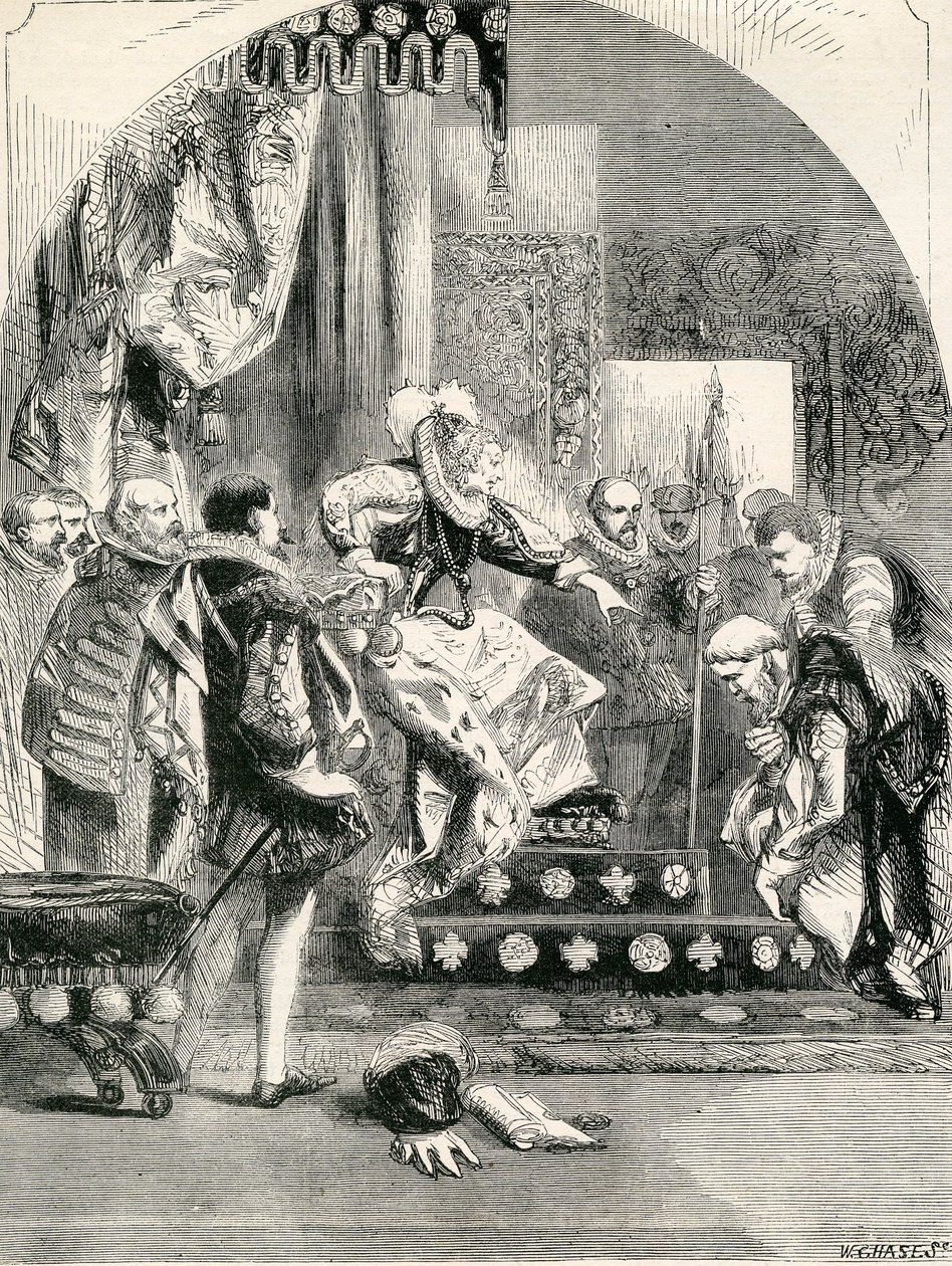 A Dispensa do Conde de Murray e o Abade de Kilwinning por Elizabeth, 1865 de English School