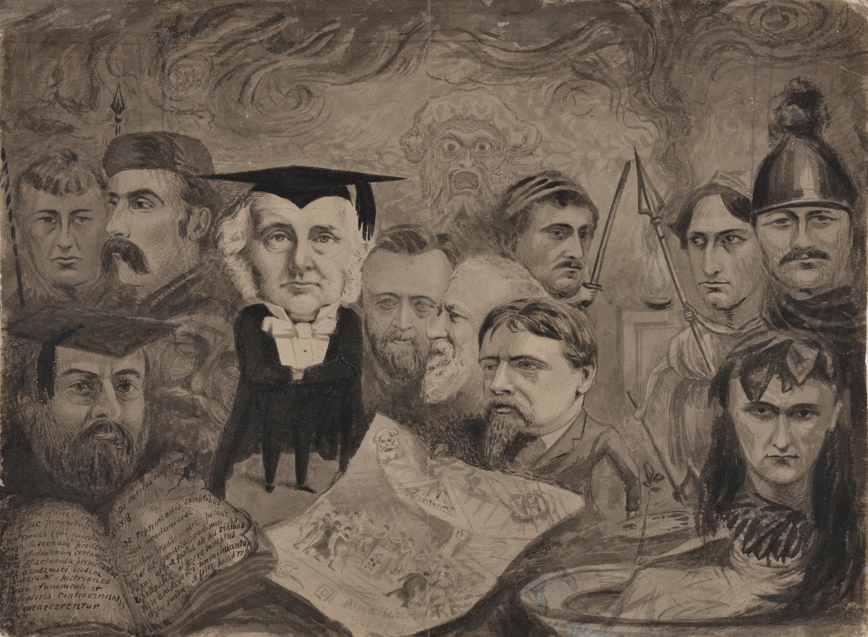 O Drama em Oxford em 1880 (caneta, tinta, lavagem a cinzento) de English School