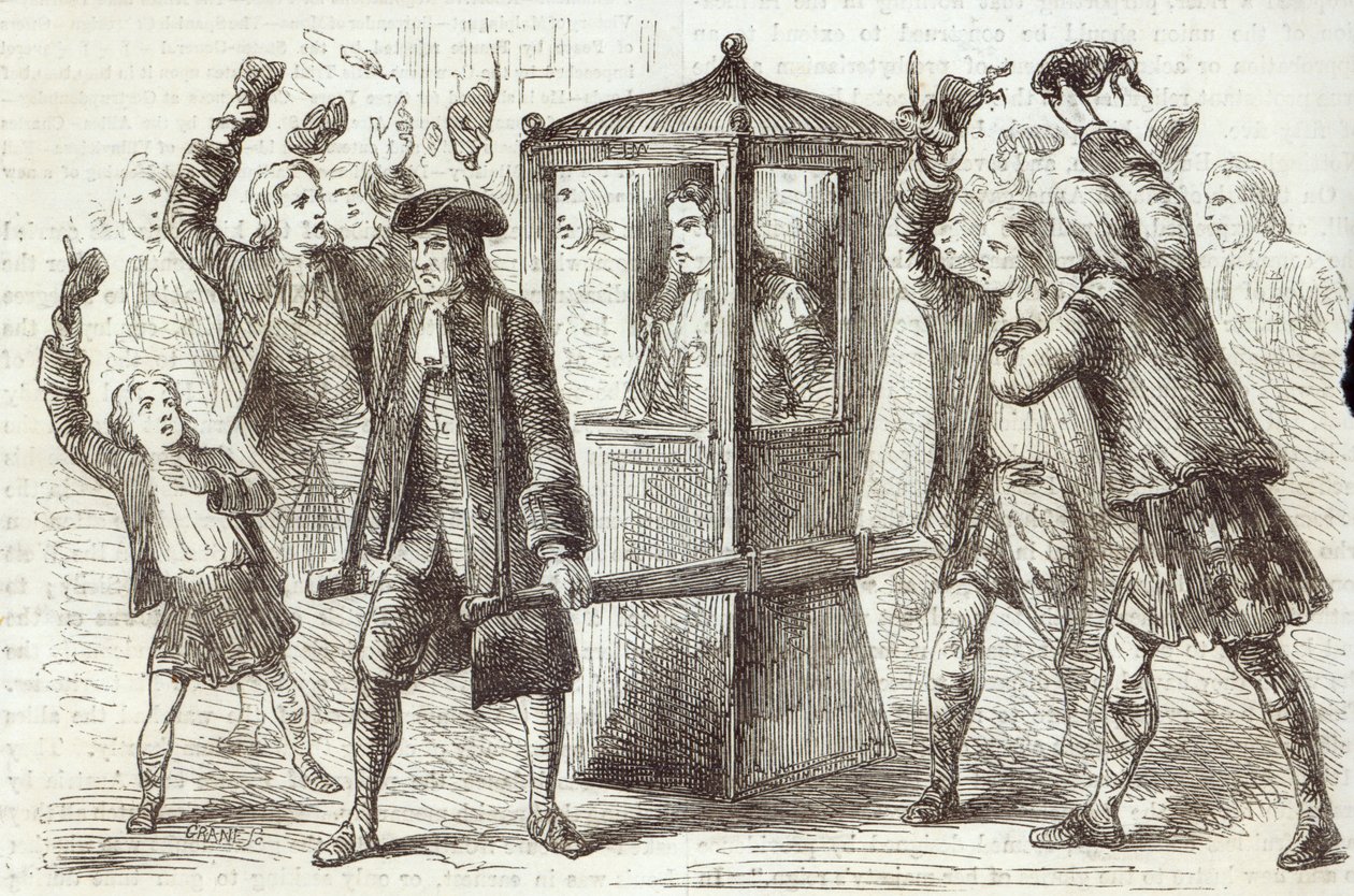 O duque de Hamilton indo para o Parlamento escocês de English School