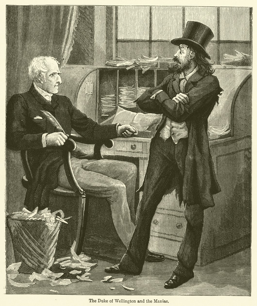 O Duque de Wellington e o Maníaco (gravura) de English School