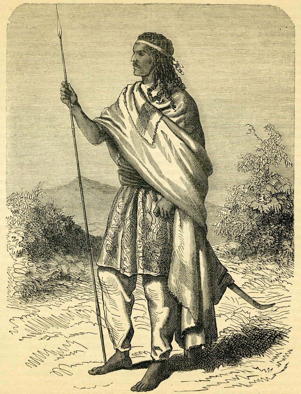 O Imperador Teodoro II (c.1818-68) (gravura) de English School