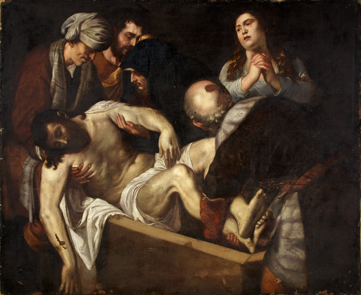 O Entombamento (óleo sobre tela) de English School