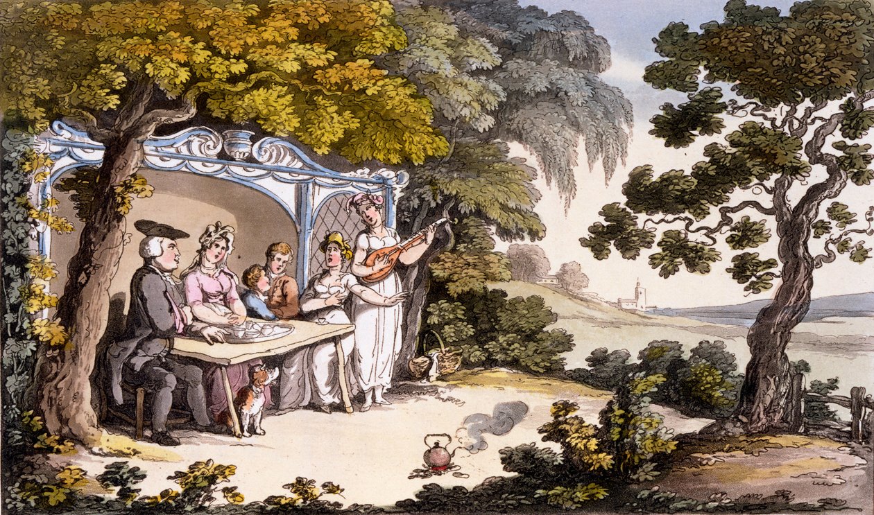 The Fair Penitent, de Ackermanns Repository of Arts 1817 (gravura colorida à mão) de English School