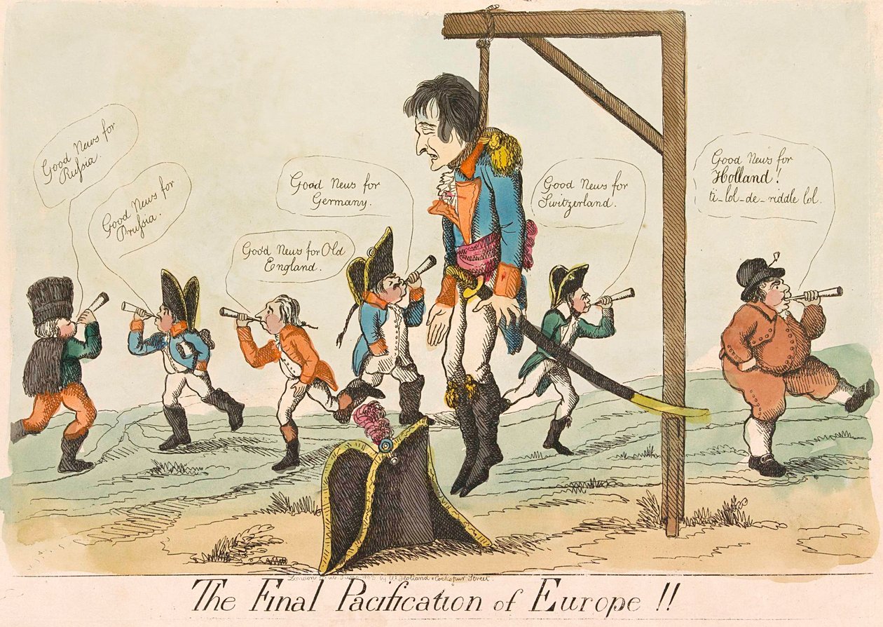 A Pacificação Final da Europa!!, pub. 1803 gravura colorida à mão. de English School