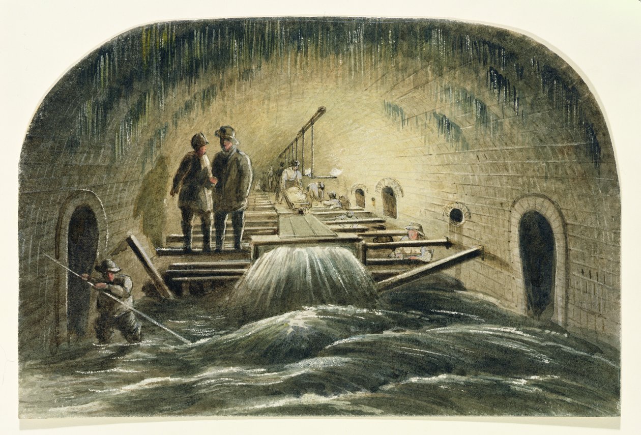 O Fleet Sewer, c.1840 (wc no papel) de English School