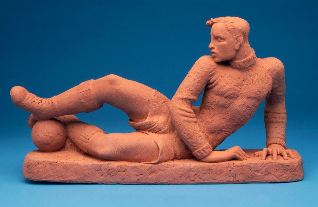 O jogador de futebol, década de 1930 (terracota) de English School