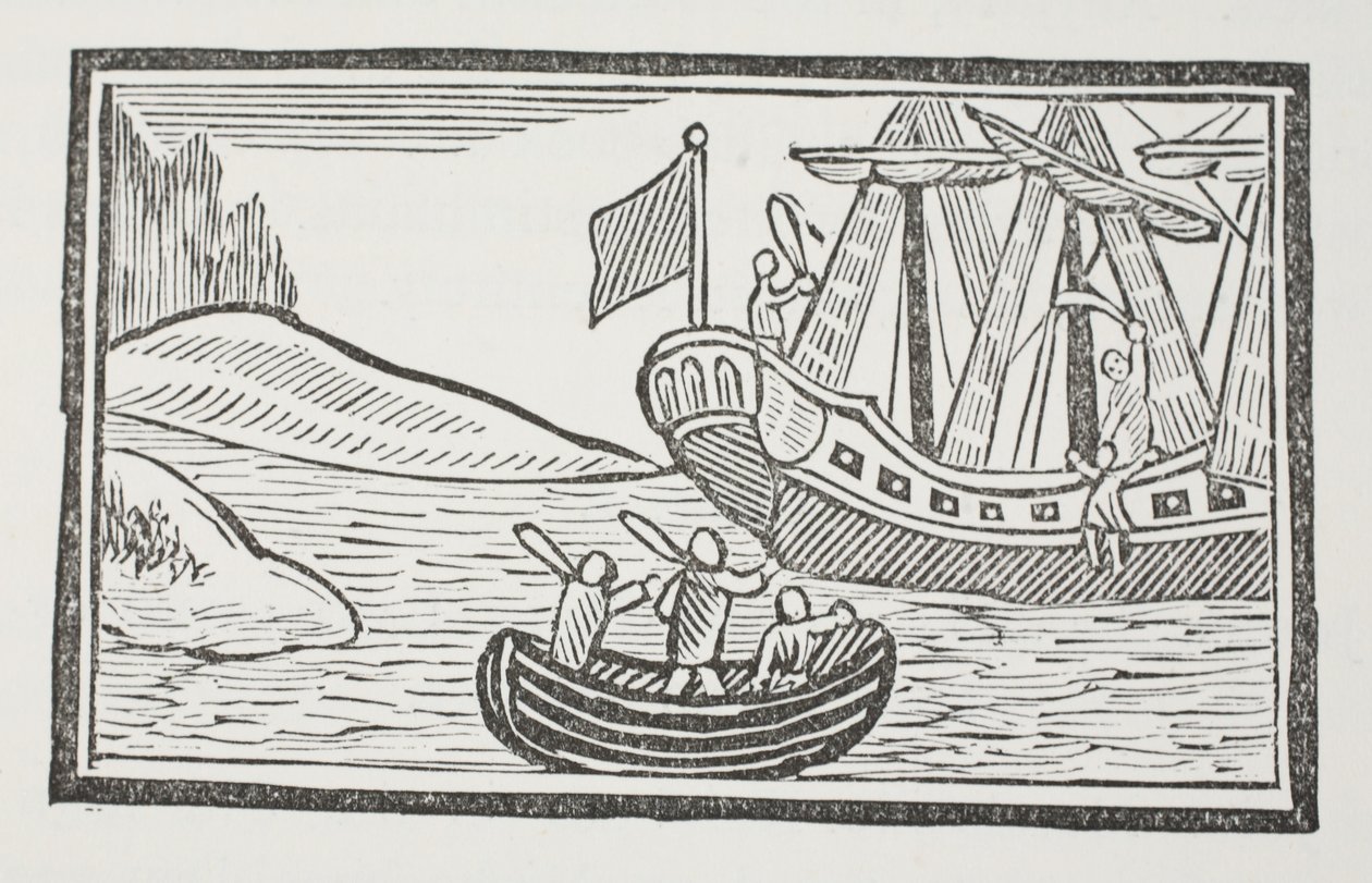 As viagens estrangeiras de Sir John Mandeville, ilustração de Chap-livros do século XVIII por John Ashton, pub. 1882 de English School