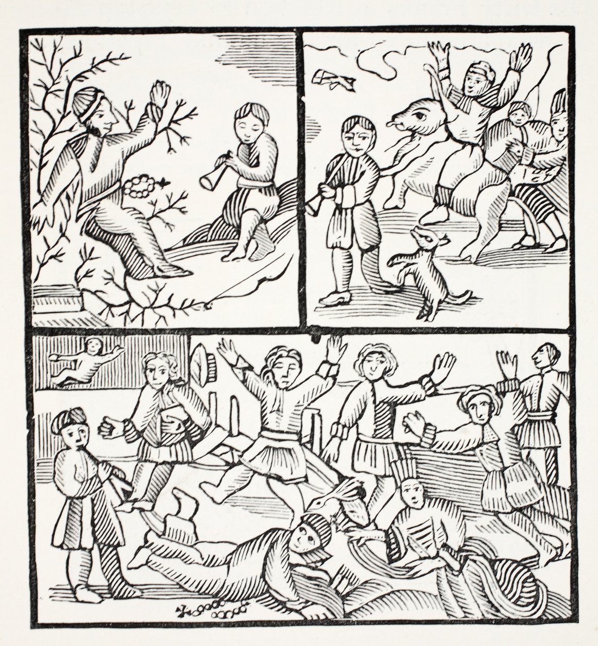 O Fryar e o menino, ilustração dos Chap-livros do século XVIII por John Ashton, bar. 1882 de English School