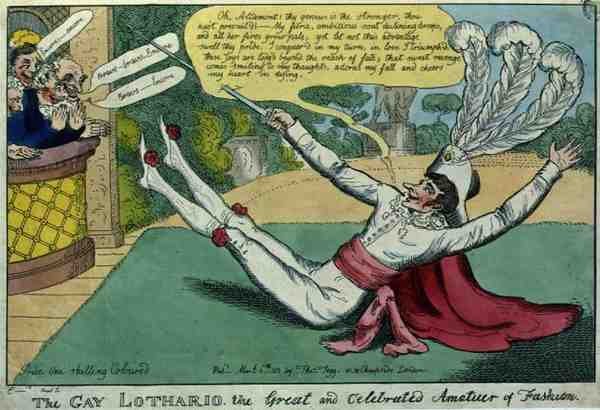 "The Gay Lothario, the Great and Celebrated Amateur of Fashion", pub. por Thomas Tegg de English School
