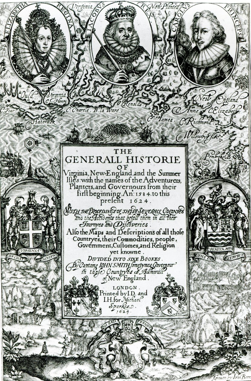 O General Histoire da Virgínia, Nova Inglaterra e as Ilhas de Verão, 1624 de English School