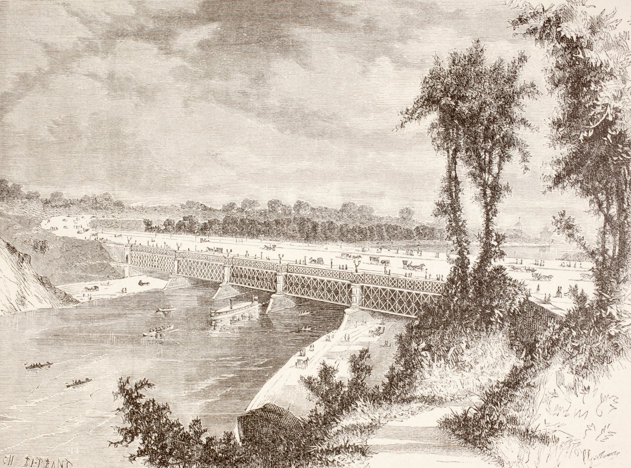 A ponte de Girard Point (litografia) de English School