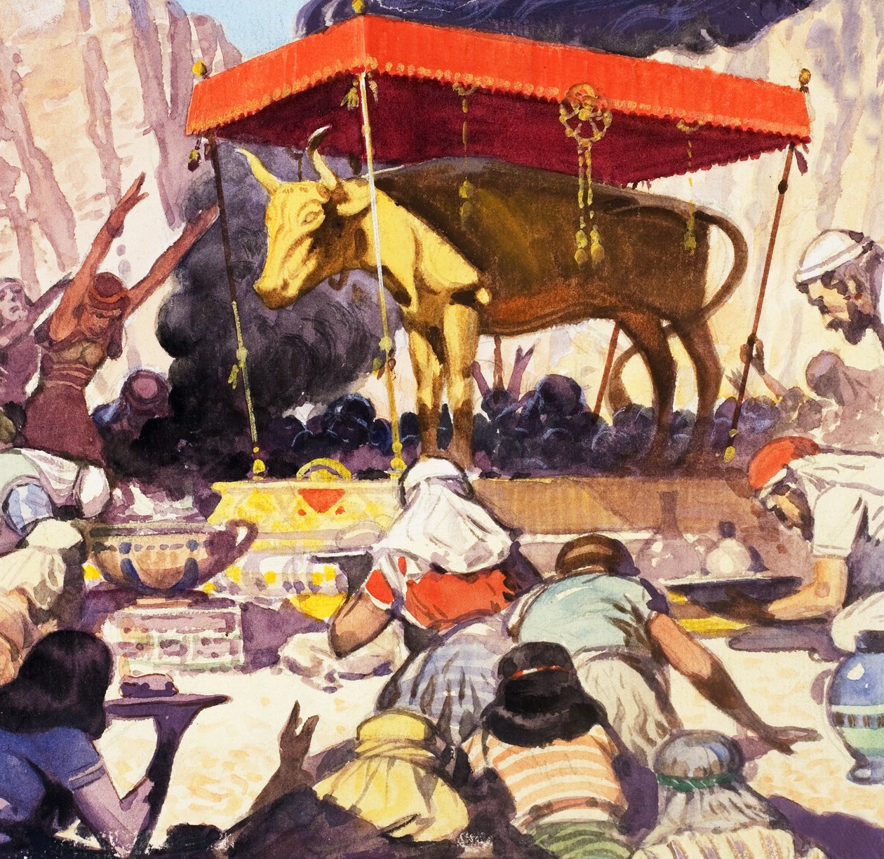 O Bezerro de Ouro (guache sobre papel) de English School