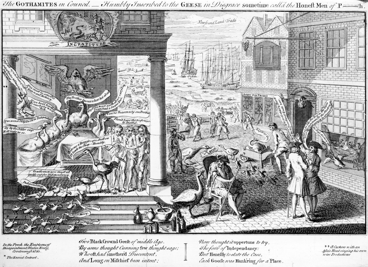 Os Gothamites no Conselho, 1761 de English School