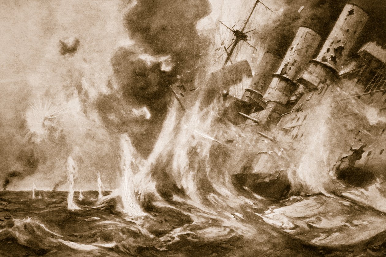 A grande vitória britânica das Falklands: o almirante alemão desce com seu carro-chefe, 1914-19 de English School
