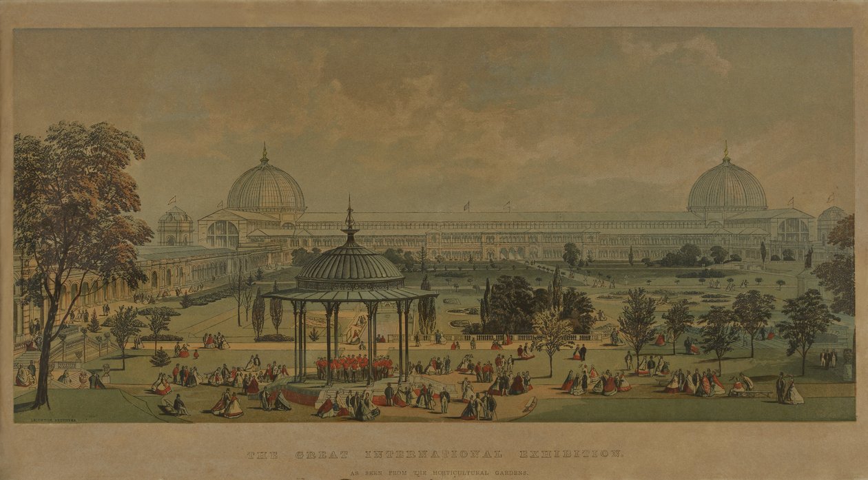 A Grande Exposição Internacional, como pode ser visto nos Jardins Hortícolas, 1851 de English School
