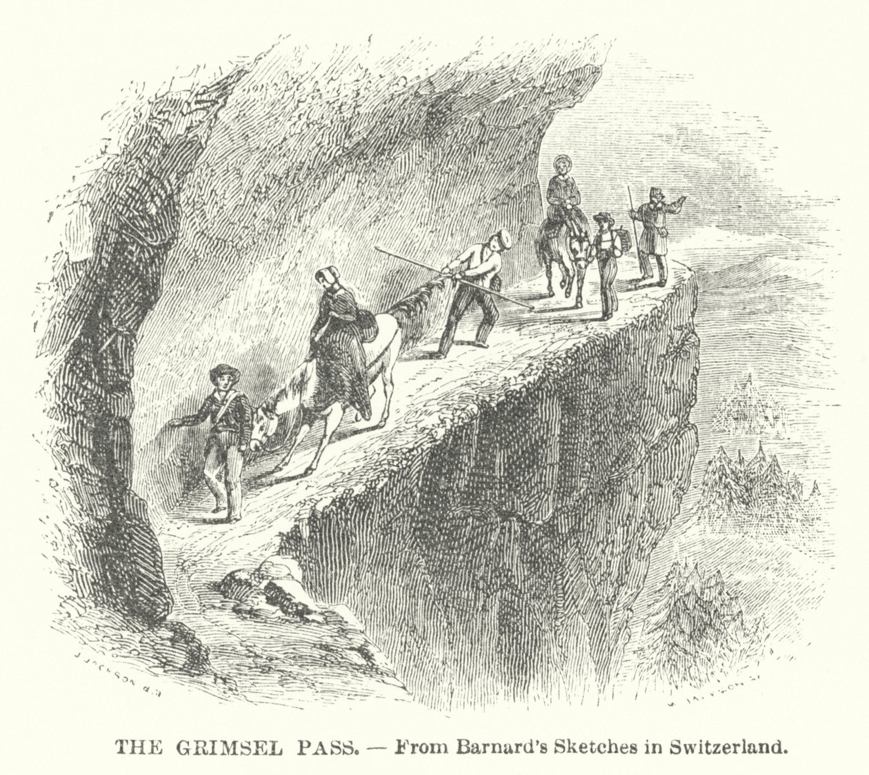 O desfiladeiro de Grimsel (gravura) de English School