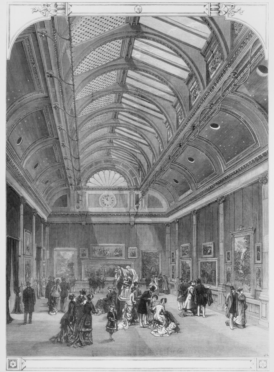A Galeria Grosvenor de Belas Artes, New Bond Street, 1877 de English School
