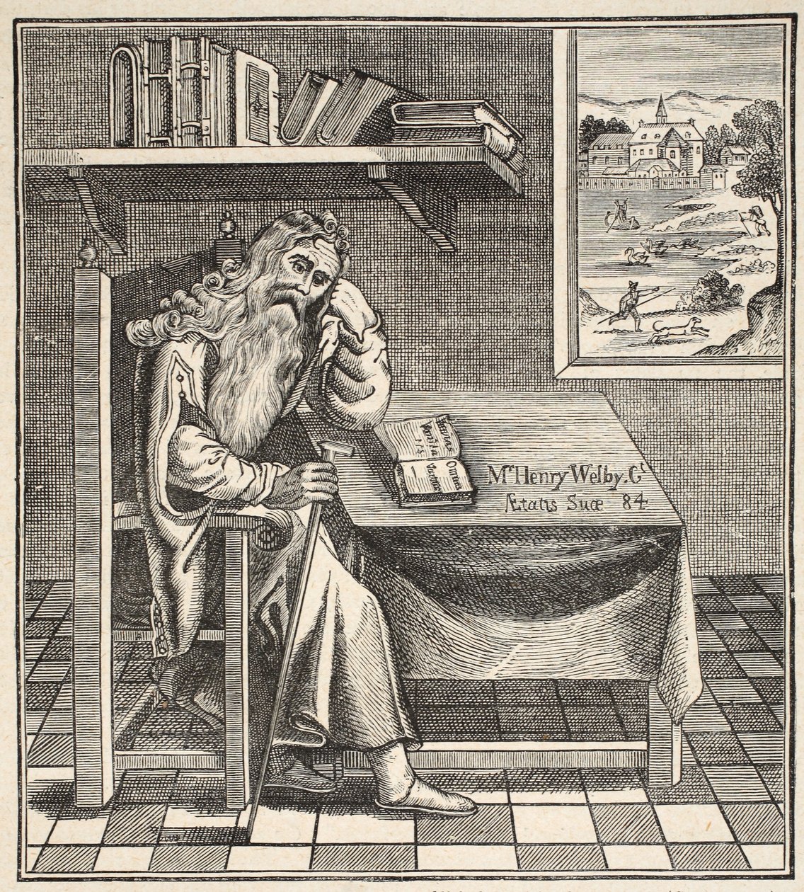 O Grub Street Hermit, de uma foto publicada por Richardson, 1794 de English School