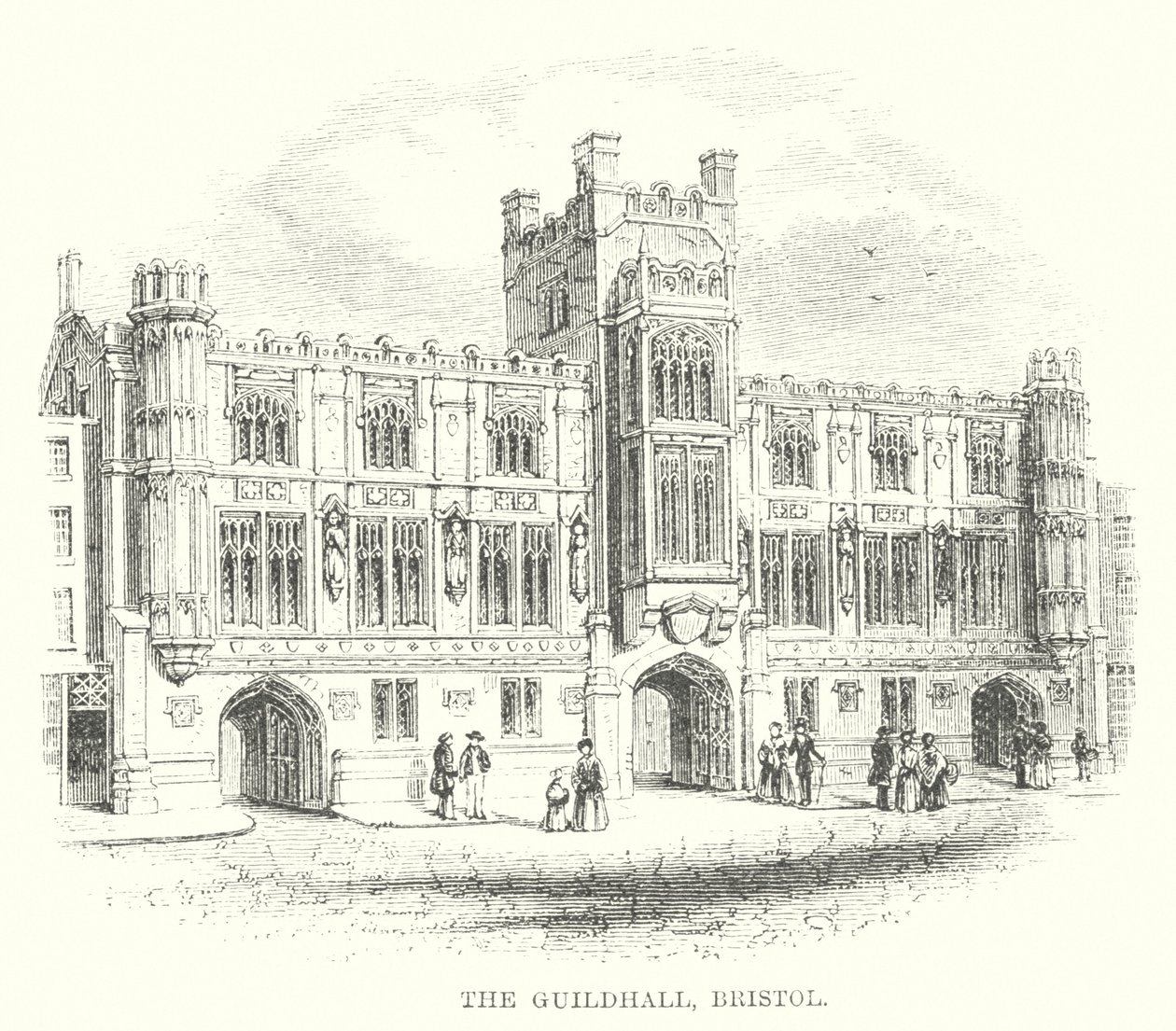 The Guildhall, Bristol (gravura) de English School