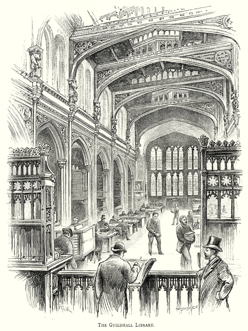 A Biblioteca Guildhall (gravura) de English School