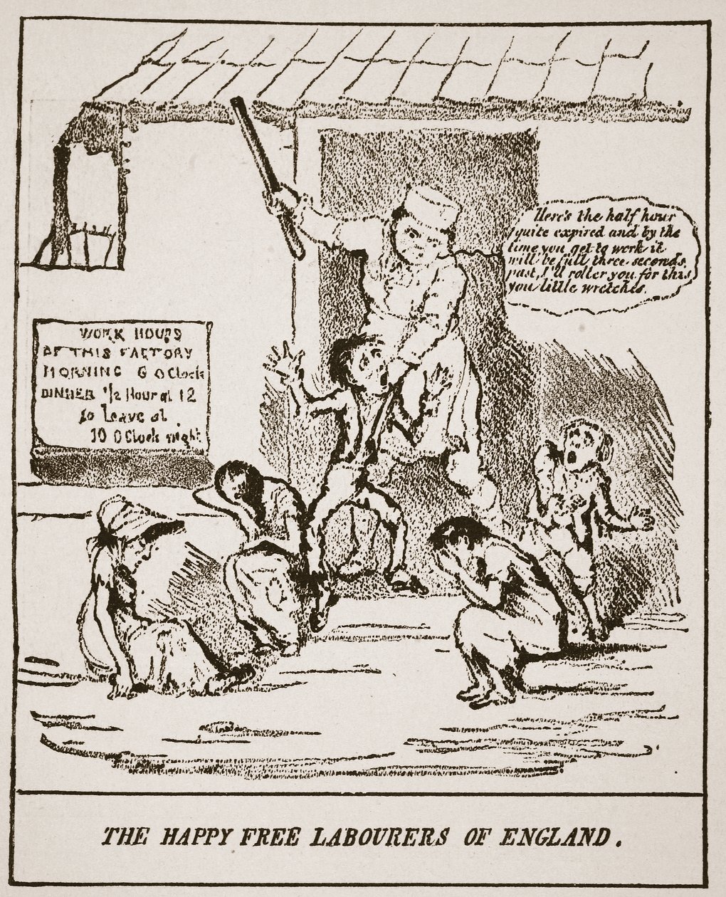 Os felizes trabalhadores livres da Inglaterra, de uma impressão publicada em 1833, ilustração da Igreja da Inglaterra: uma história para o povo por HDM Spence-Jones, pub. c.1910 (foto sépia) de English School