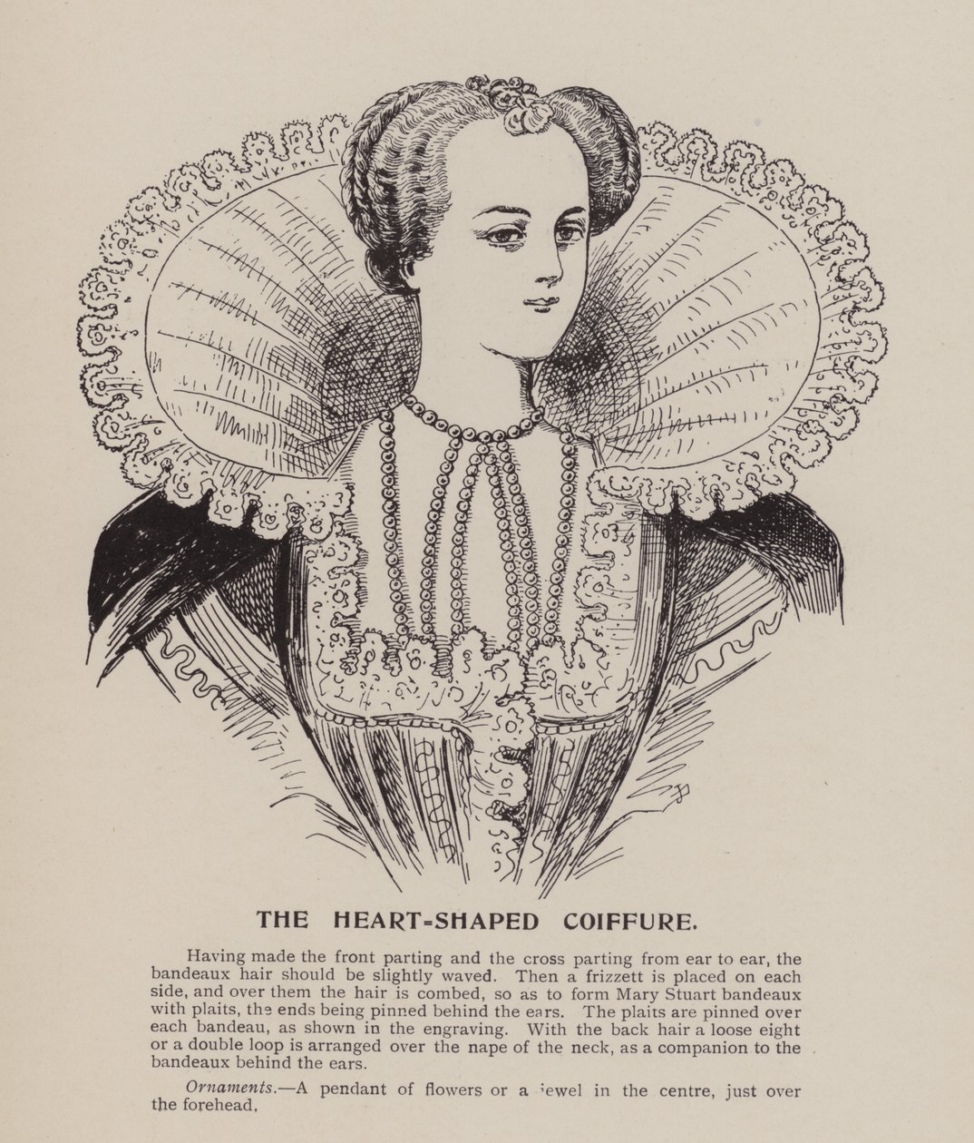 O penteado em forma de coração (gravura) de English School