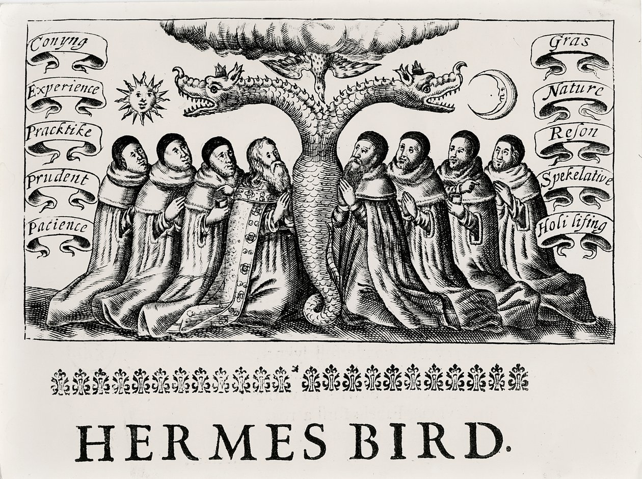 O Pássaro Hermes, de Theatrum Chemicum, 1652 de English School