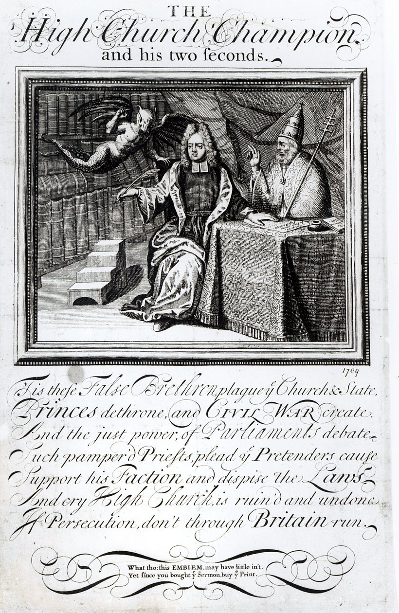 O Alto Campeão da Igreja e seus dois segundos, 1709 de English School