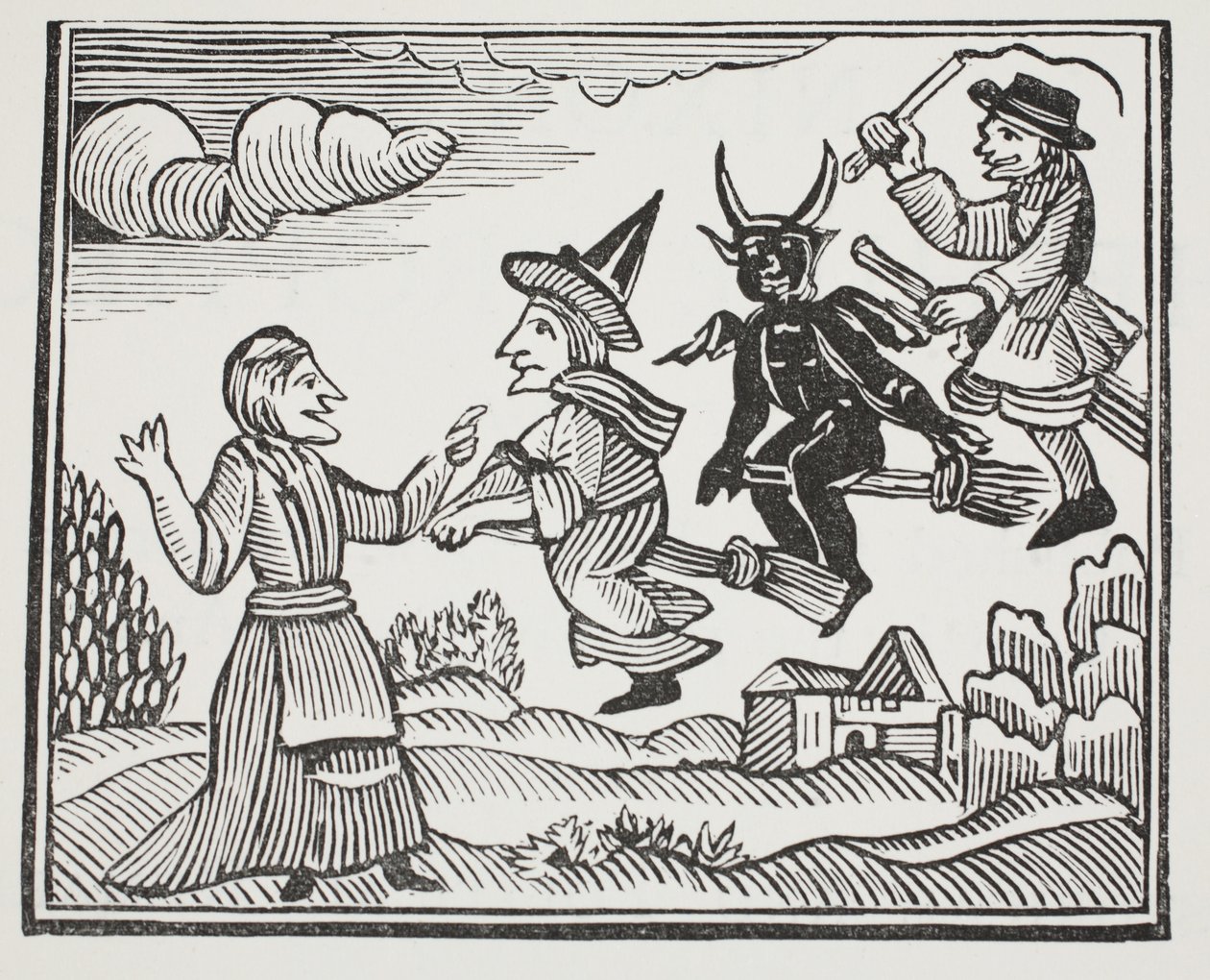 A história da mãe Shipton, ilustração dos Chap-livros do século XVIII por John Ashton, bar. 1882 de English School