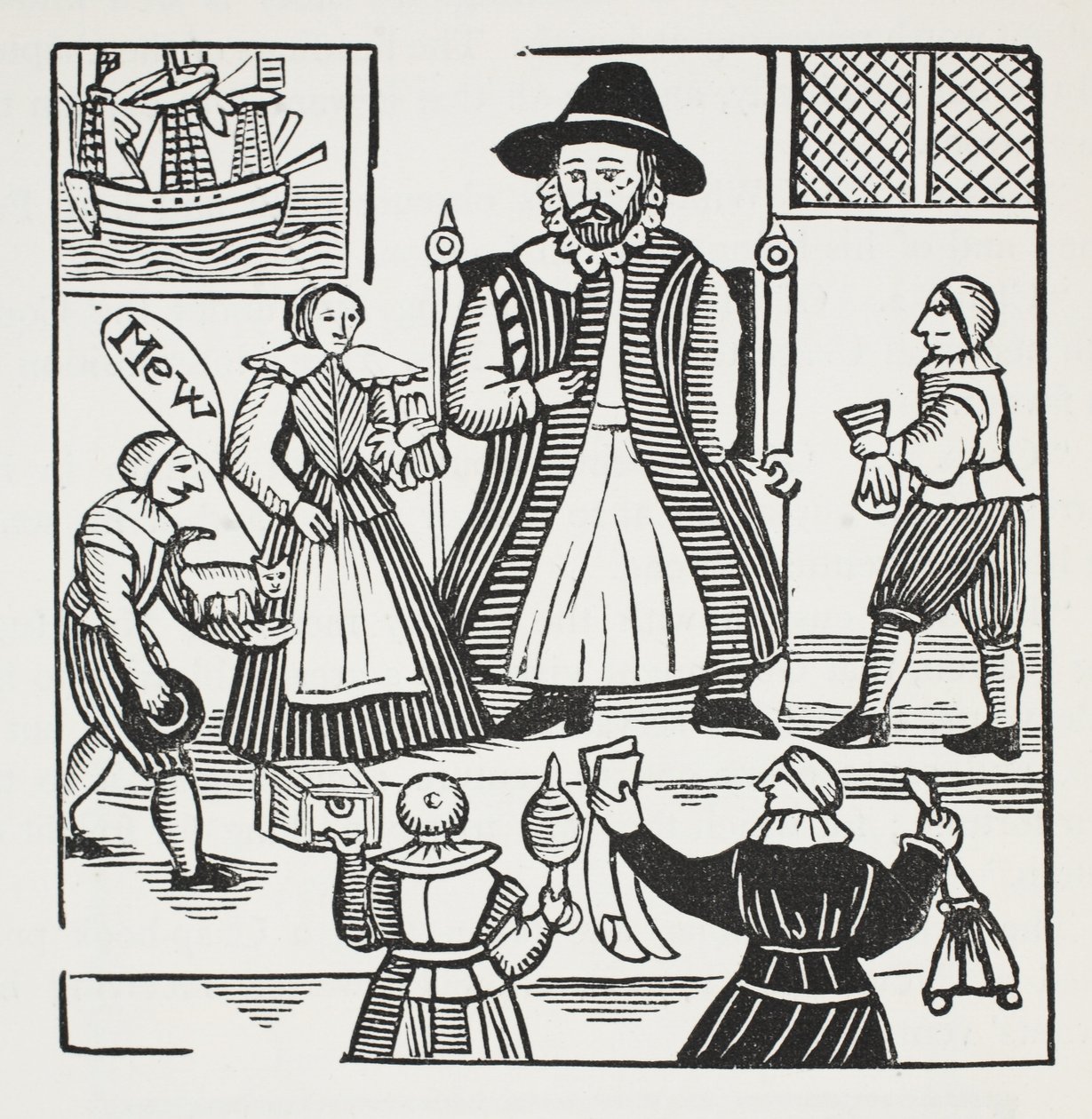 A história do senhor Richard Whittington, três vezes senhor prefeito de Londres, ilustração dos Chapu-livros do século XVIII por John Ashton, bar. 1882 de English School