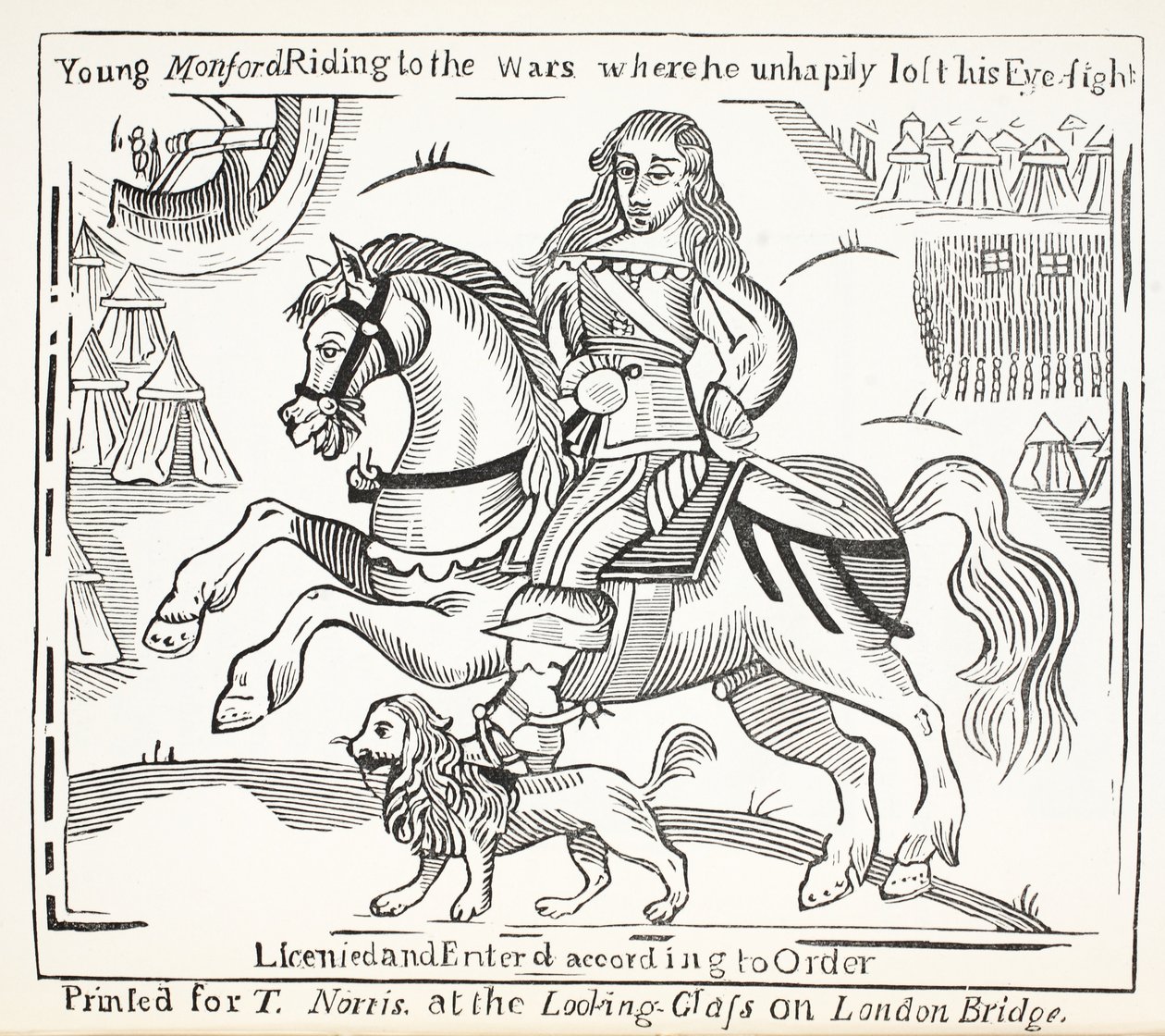 A história do mendigo cego de Bednal Green, ilustração dos Chap-livros do século XVIII por John Ashton, bar. 1882 de English School