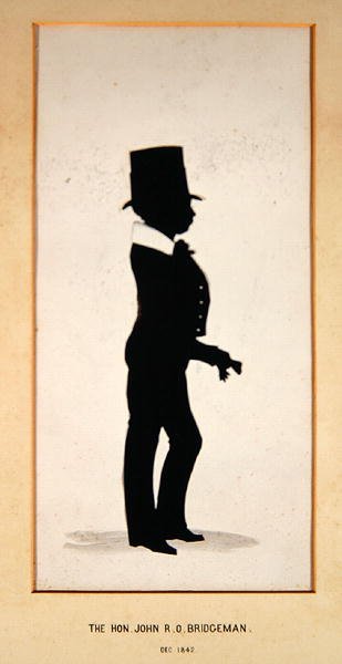 O Hon. John Bridgeman, silhueta de um artista desconhecido. de English School