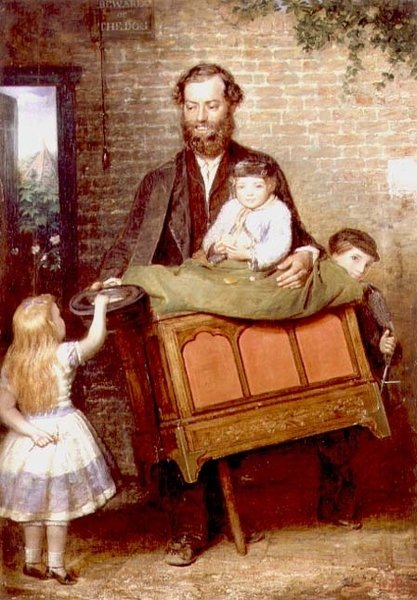 O jogador Hurdy-Gurdy de English School