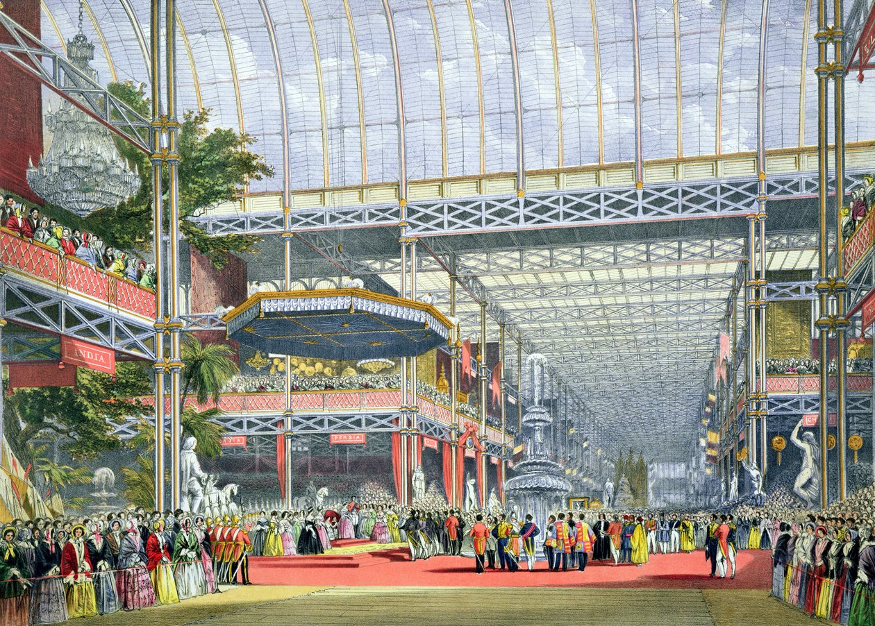 A inauguração, de Dickinsons Comprehensive Pictures da Grande Exposição de 1851, publicada em 1854 (ver 194667) de English School