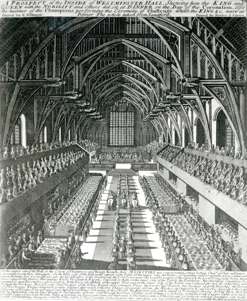 O interior do Westminster Hall (lito) (foto do bw) de English School