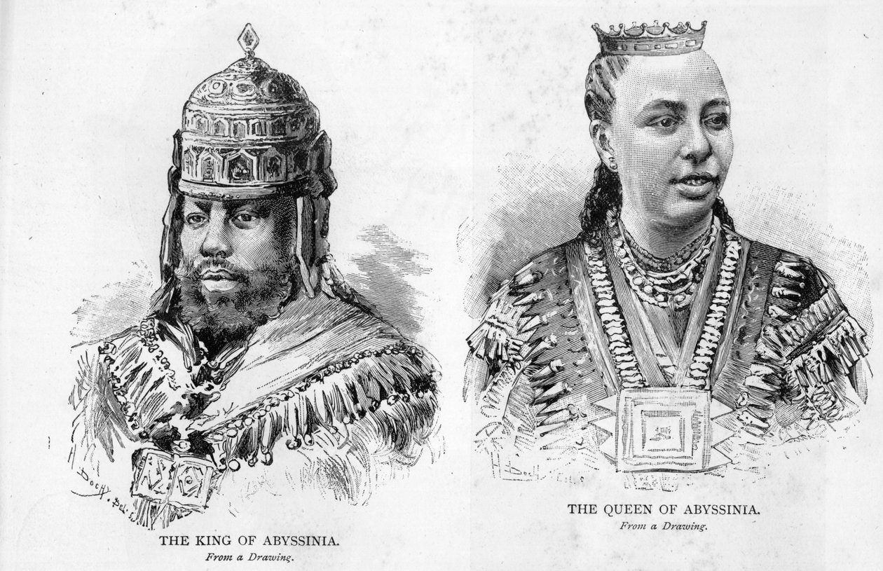 O rei e a rainha da Abissínia, 1893 de English School